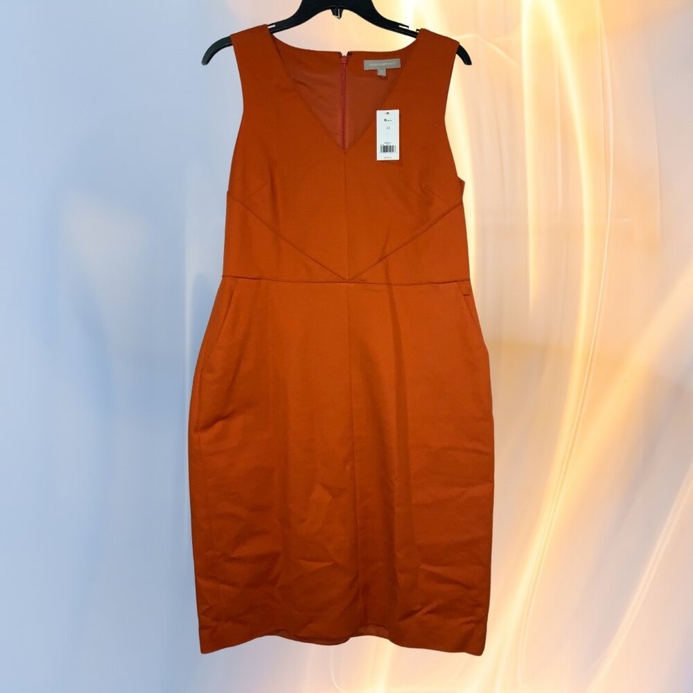 NWT Banana Republic Orange V-Neck Sleeveless Sheath Dress Size 10